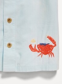 Image number 3 showing, Short-Sleeve Embroidered Shirt for Toddler Boys