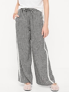 Lace-Trim Linen-Blend Pants for Girls