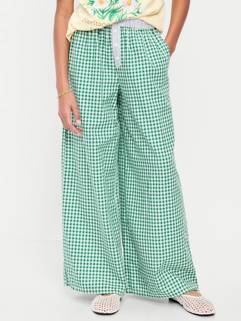 Pull-On Loose Twill Pants for Girls