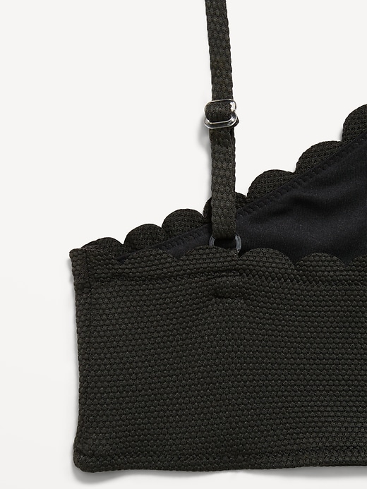 Image number 2 showing, Textured Scallop-Trim Halter Swim Set for Girls