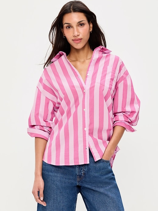Image number 1 showing, Oversized Button-Down Boyfriend Shirt