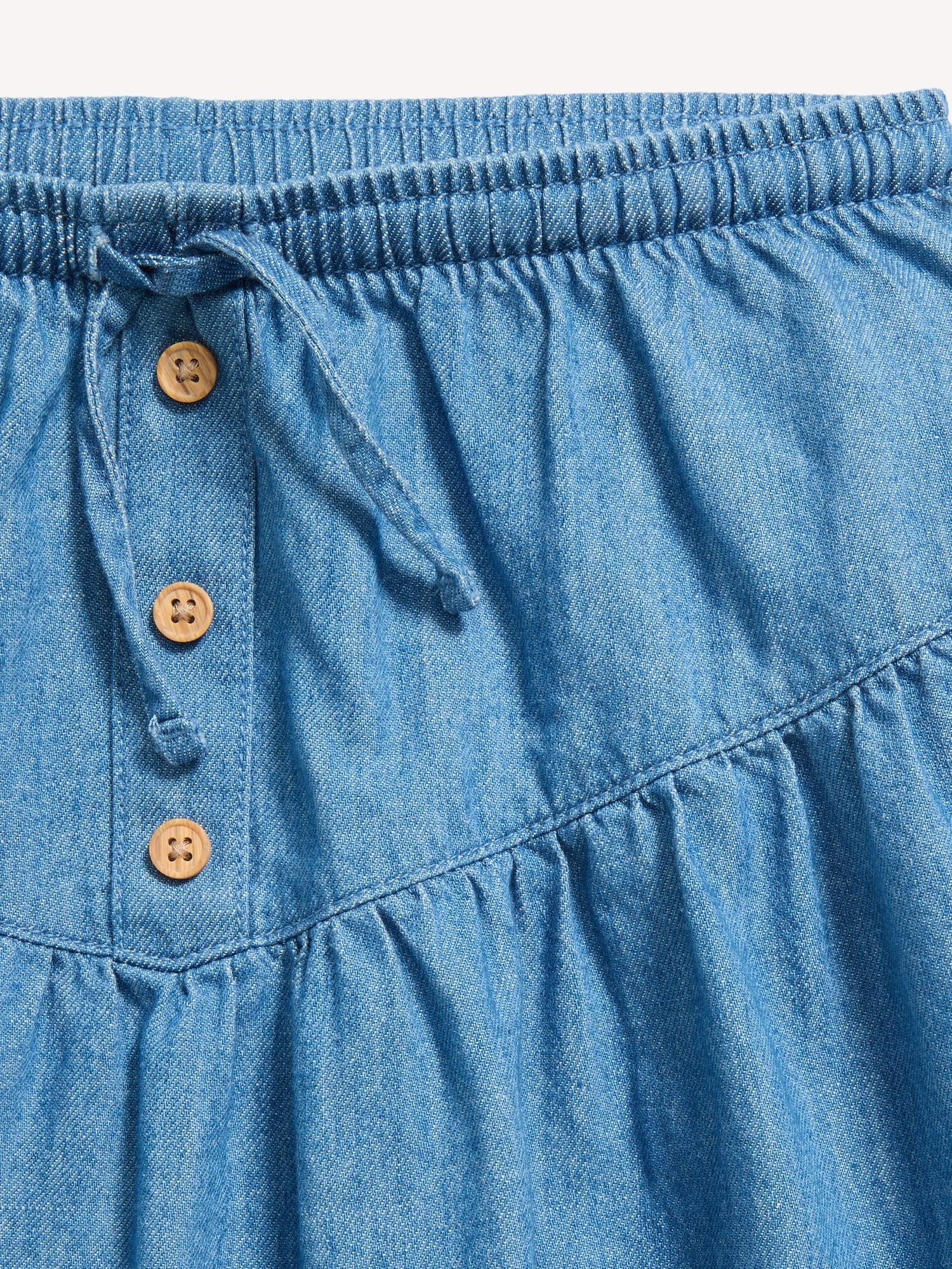 Chambray Buttoned Skirt for Girls