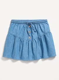 Image number 2 showing, Chambray Buttoned Skirt for Girls