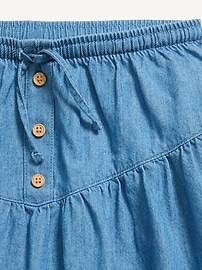 Image number 3 showing, Chambray Buttoned Skirt for Girls