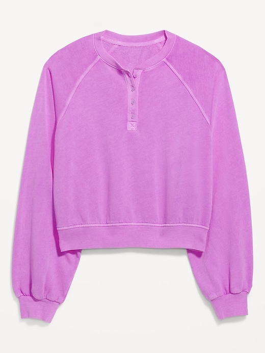 Image number 1 showing, SoComfy Oversized Button-Front Sweatshirt