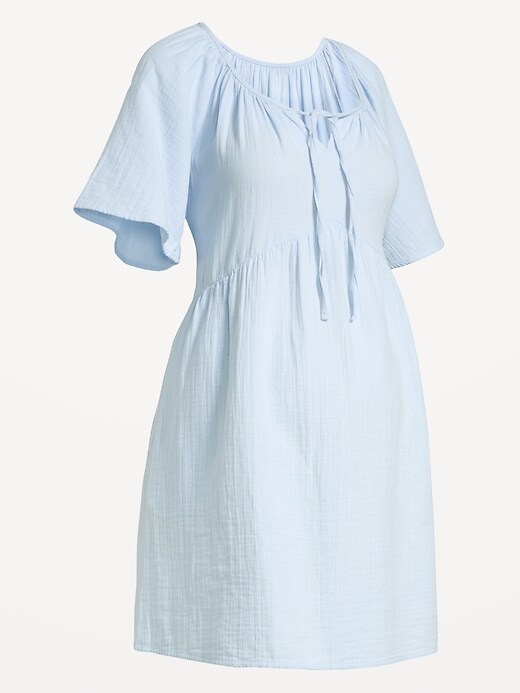 Image number 1 showing, Maternity Flutter-Sleeve Mini Dress