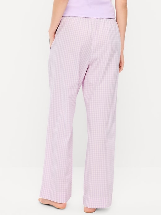 Image number 2 showing, High-Waisted Poplin Pajama Pant