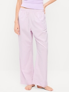High-Waisted Poplin Pajama Pant