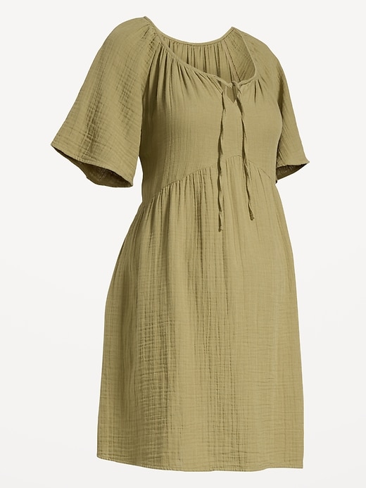 Image number 1 showing, Maternity Flutter-Sleeve Mini Dress