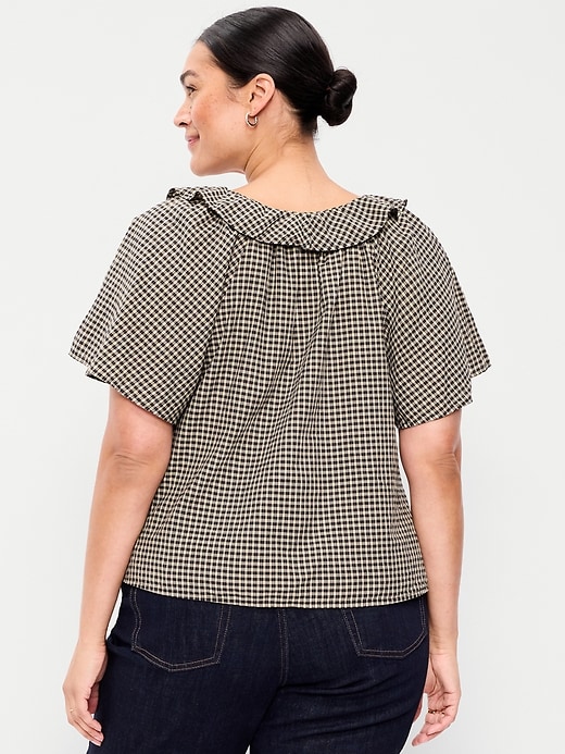 Image number 8 showing, Satin Ruffle Tie-Front Top