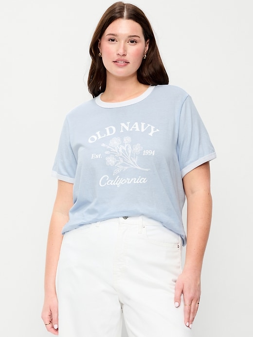 Image number 8 showing, EveryWear Crew-Neck Logo-Graphic Ringer T-Shirt