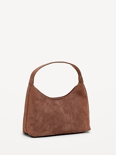 Faux-Suede Mini Hobo Bag
