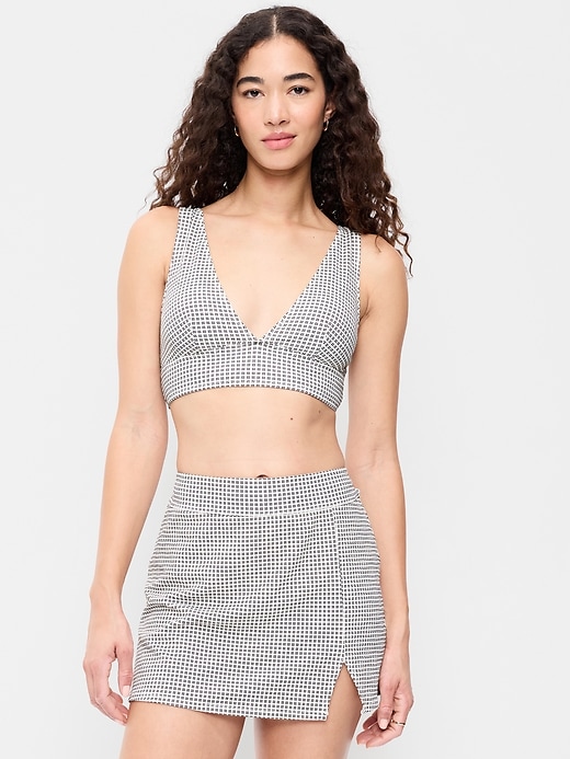 Image number 1 showing, Pique Longline Bikini Swim Top