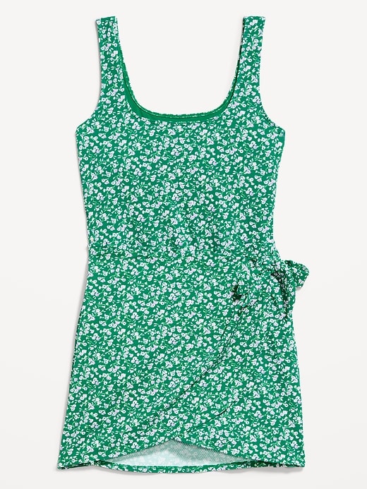 Image number 2 showing, Pique Side-Tie Swim Dress