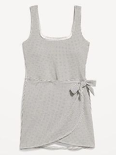 Pique Side-Tie Swim Dress