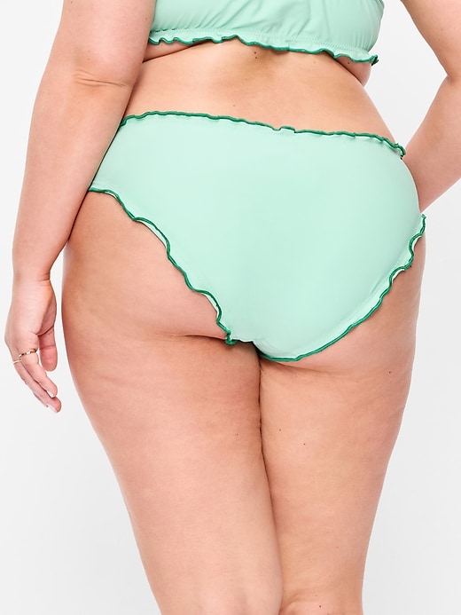 Image number 8 showing, Mid-Rise Ruffle Trim Swim Bottoms