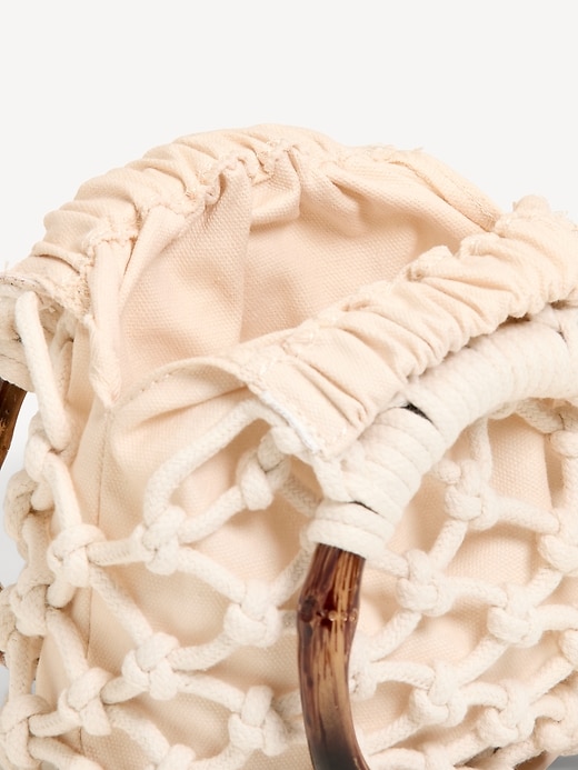 Image number 3 showing, Macrame Ring Handle Bag