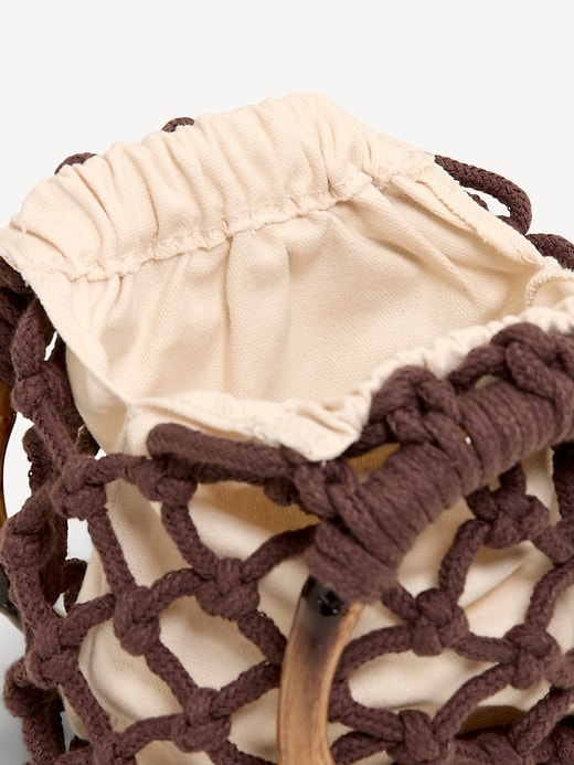 Image number 3 showing, Macrame Ring Handle Bag