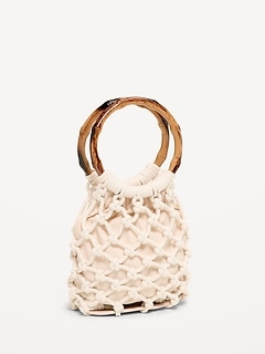 Macrame Ring Handle Bag