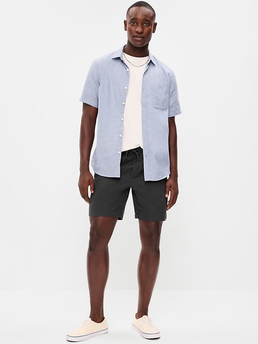 Image number 1 showing, Linen-Blend Jogger Shorts -- 7-inch inseam