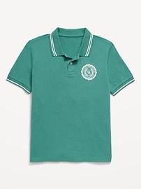 Image number 2 showing, Short-Sleeve Pique Graphic Polo Shirt for Boys