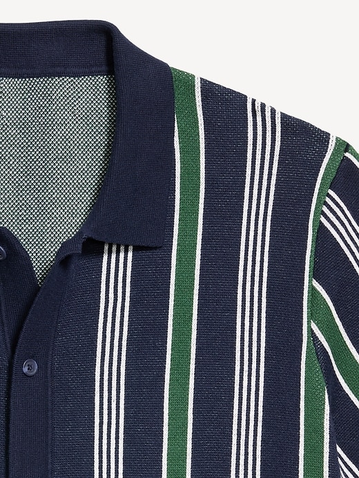 Image number 5 showing, Short-Sleeve Striped Sweater Shirt