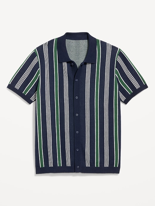 Image number 4 showing, Short-Sleeve Striped Sweater Shirt