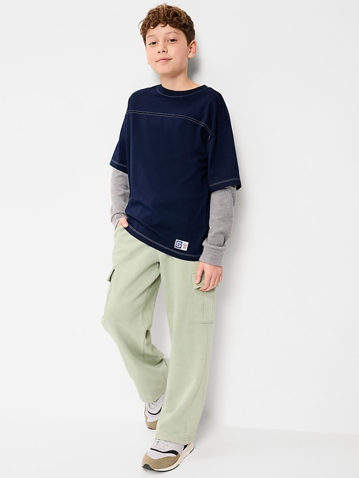 Image number 3 showing, Favorite Fleece Baggy Cargo Sweatpants for Boys