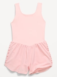 Image number 5 showing, PowerChill Sleeveless Ruffle-Trim Romper for Girls