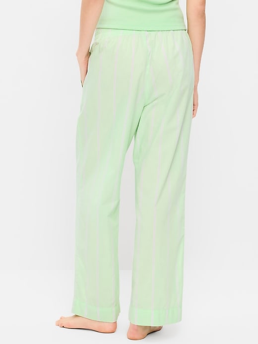 Image number 2 showing, High-Waisted Poplin Pajama Pant