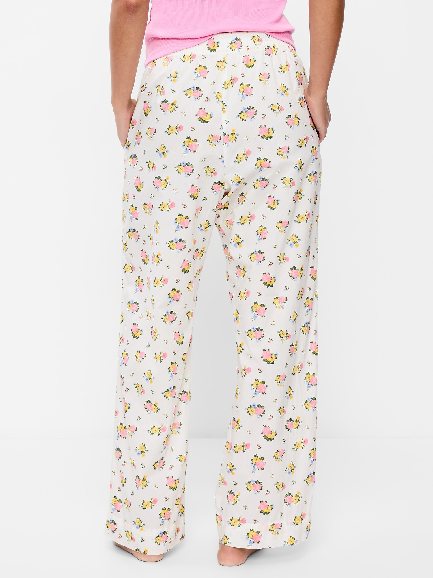 Image number 2 showing, High-Waisted Poplin Pajama Pant