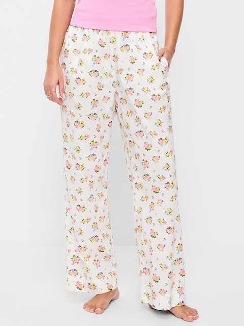 High-Waisted Poplin Pajama Pant