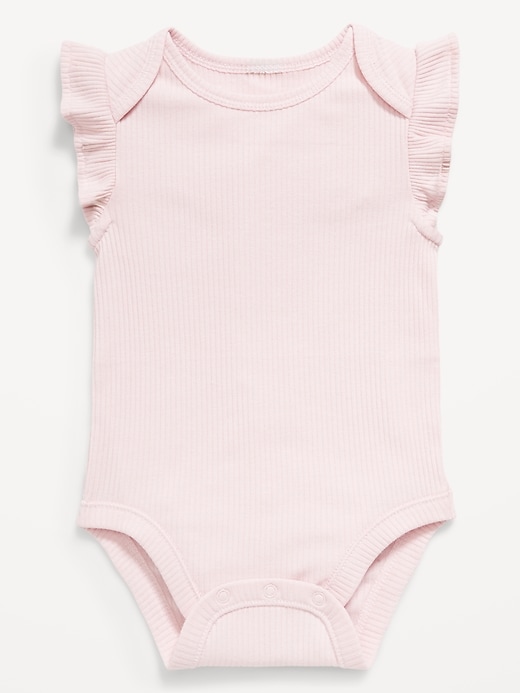 Image number 2 showing, Ruffle-Sleeve Ribbed Bodysuit for Baby