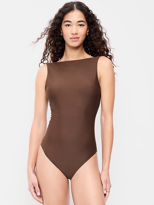 Image number 1 showing, High-Neck One-Piece Swimsuit