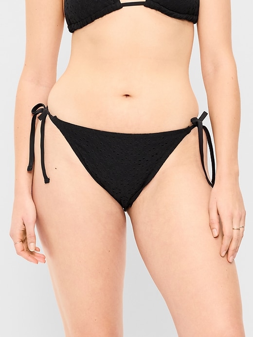 Image number 4 showing, Eyelet String Bikini Swim Bottoms