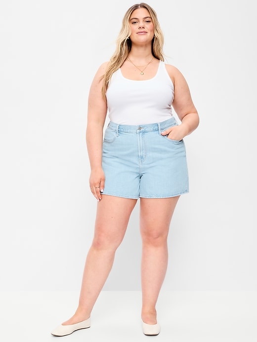 Image number 3 showing, High-Waisted Wow Baggy Jean Shorts -- 5-inch inseam