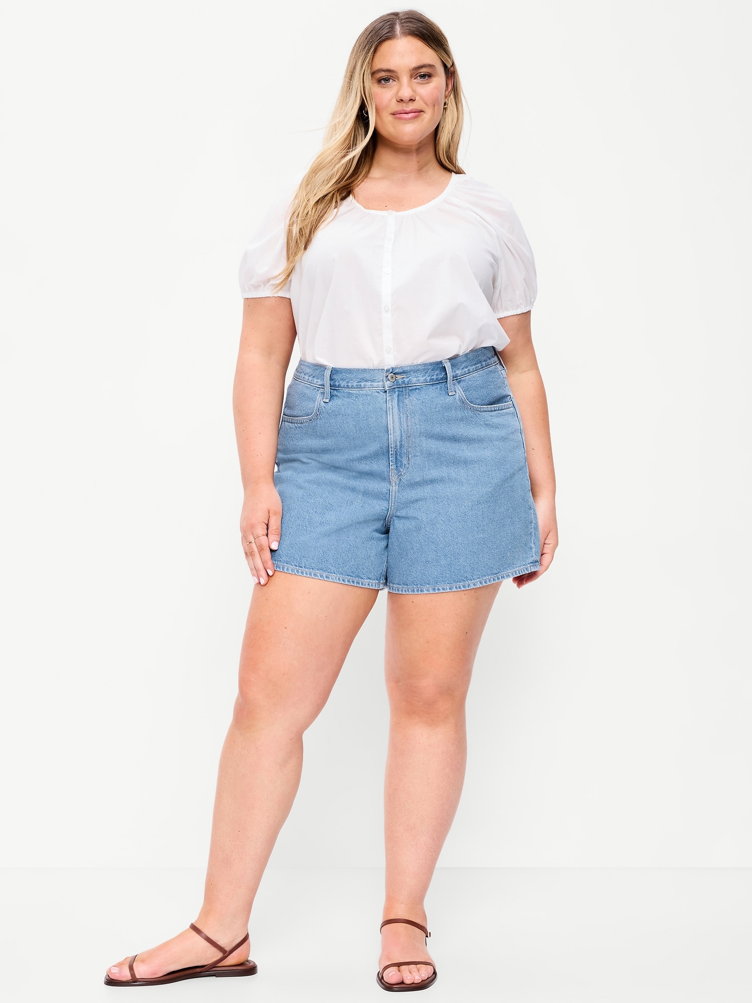 High-Waisted Wow Baggy Jean Shorts - 5-inch inseam