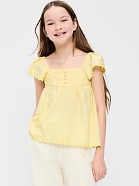 Image number 1 showing, Flutter-Sleeve Textured Top for Girls