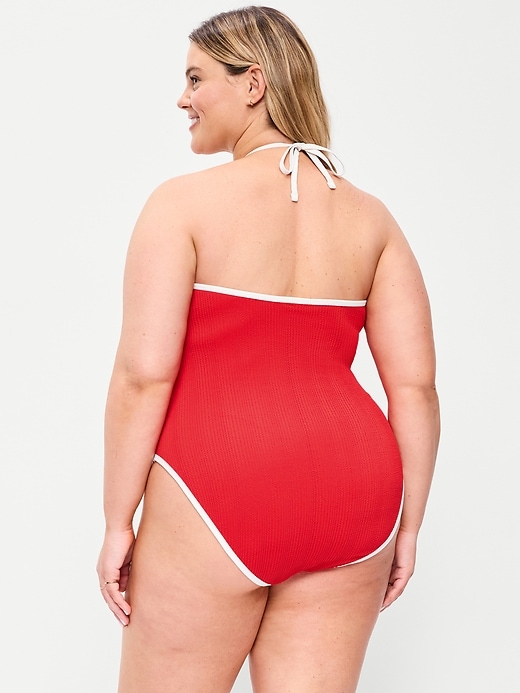 Image number 5 showing, V-Neck Halter Swimsuit