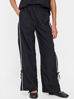 High-Waisted Bow Parachute Pants for Girls