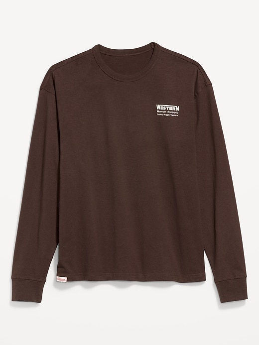 Image number 1 showing, Heavyweight Crew-Neck Graphic Cropped T-Shirt