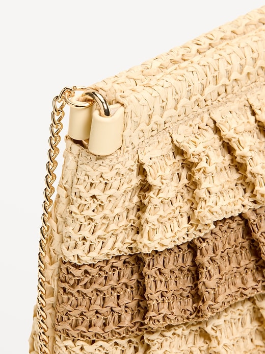 Image number 5 showing, Ruffled Raffia Shoulder Bag