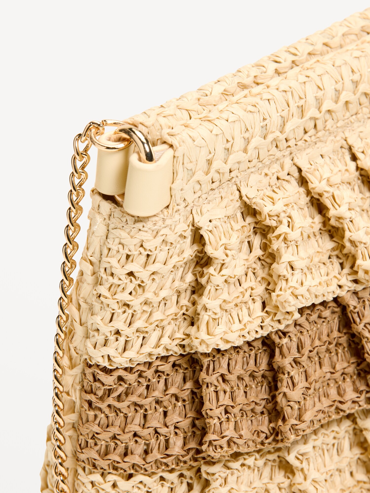 Женская сумка Old Navy Ruffled Raffia Shoulder, цвет: Натуральный белый — фото 5