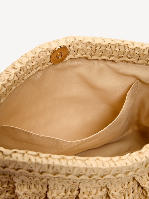 Image number 4 showing, Ruffled Raffia Shoulder Bag