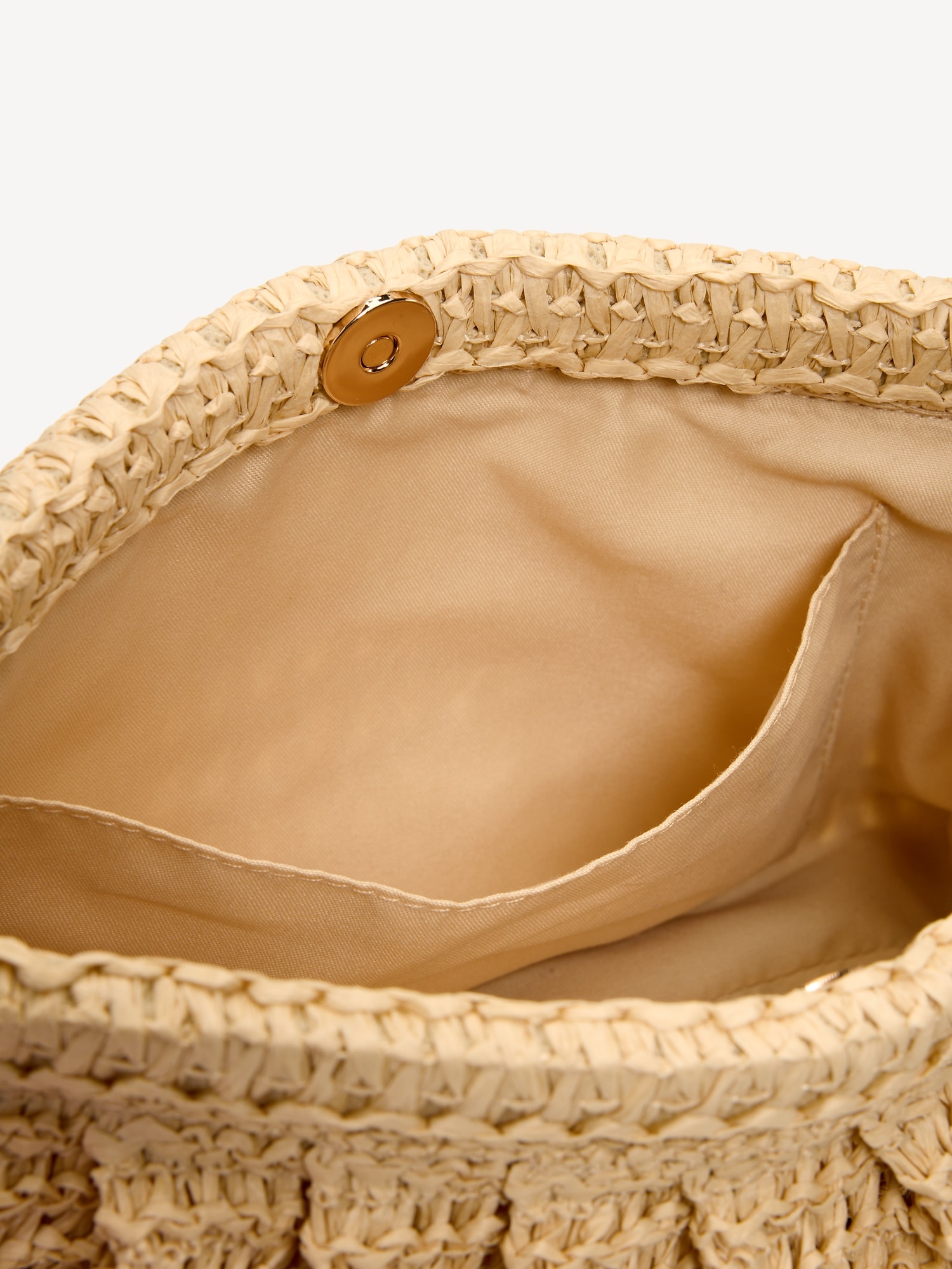 Ruffled Raffia Shoulder Bag