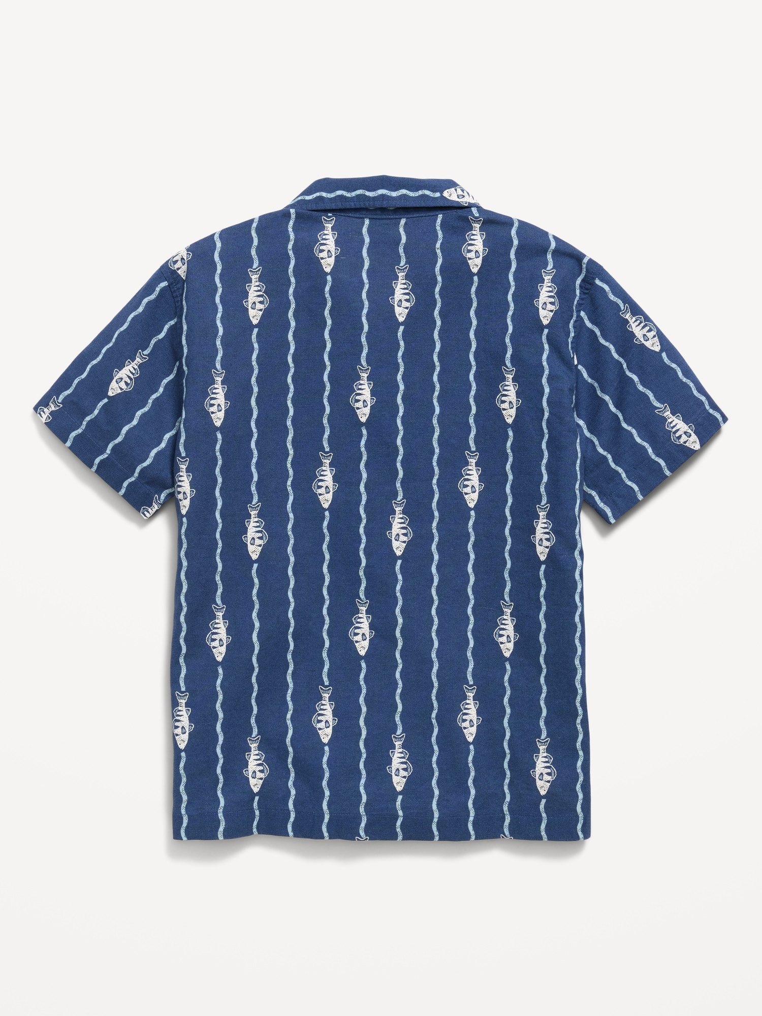 Printed Short-Sleeve Linen-Blend Shirt for Boys