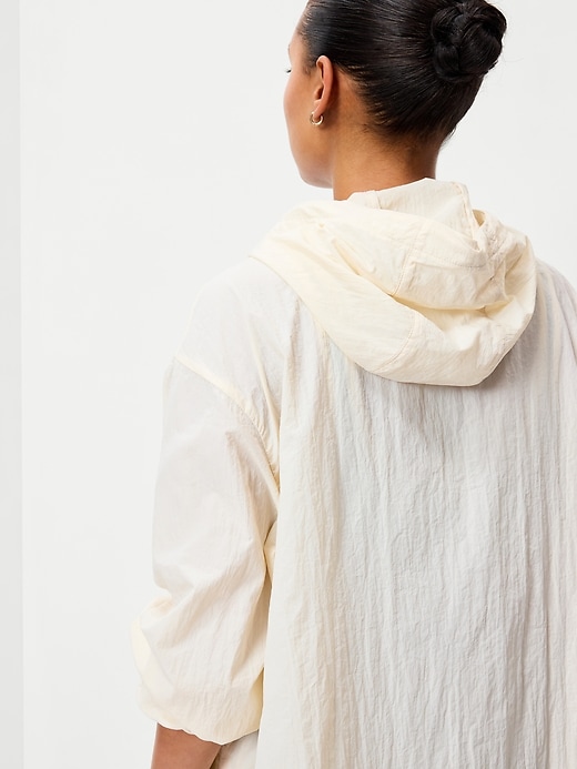 Image number 6 showing, Loose-Fit Hooded Trench Coat