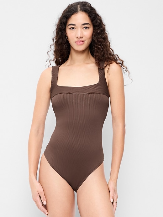 Image number 1 showing, Ribbed One-Piece Swimsuit