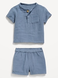 Image number 2 showing, Double-Weave Pocket T-Shirt and Shorts Set for Baby
