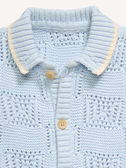 Image number 4 showing, Short-Sleeve Sweater-Knit One-Piece Romper for Baby